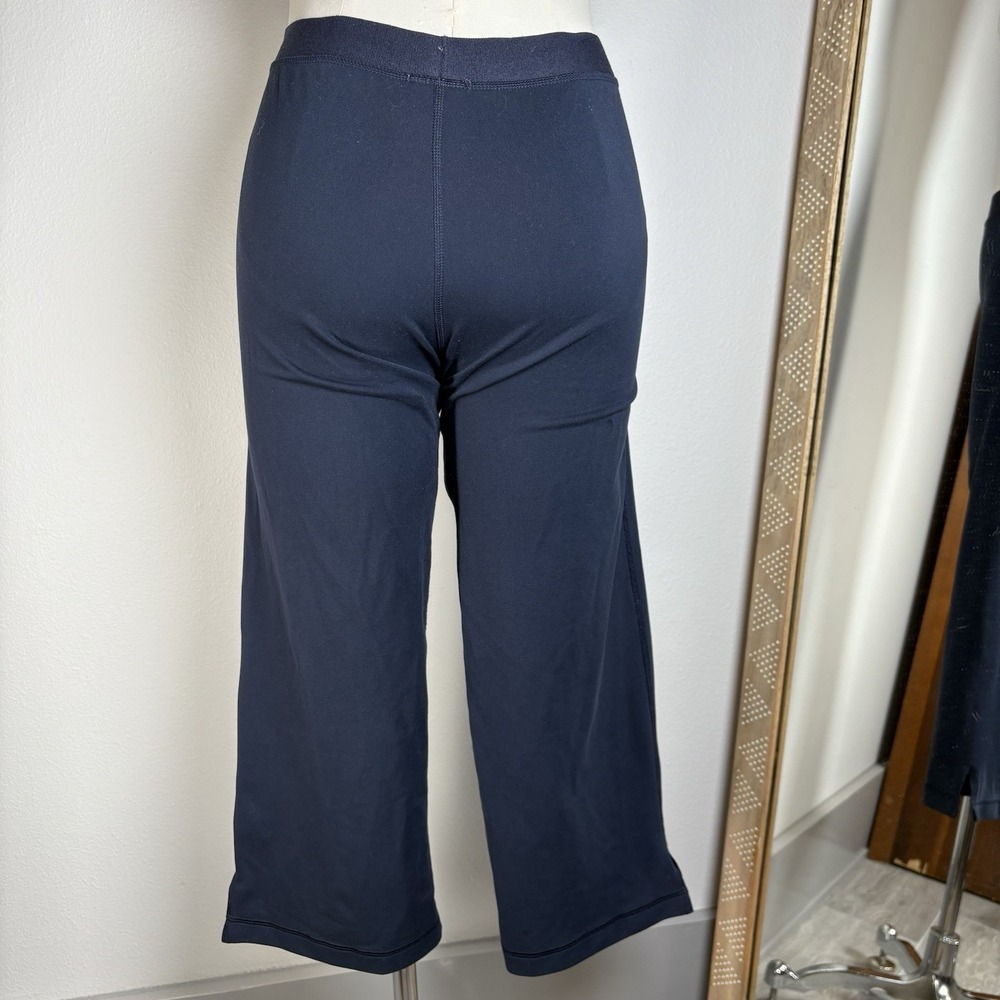 Adidas Women M Navy Blue Capri Pants Athleisure Sporty Polyester Spandex y2K - Picture 6 of 15